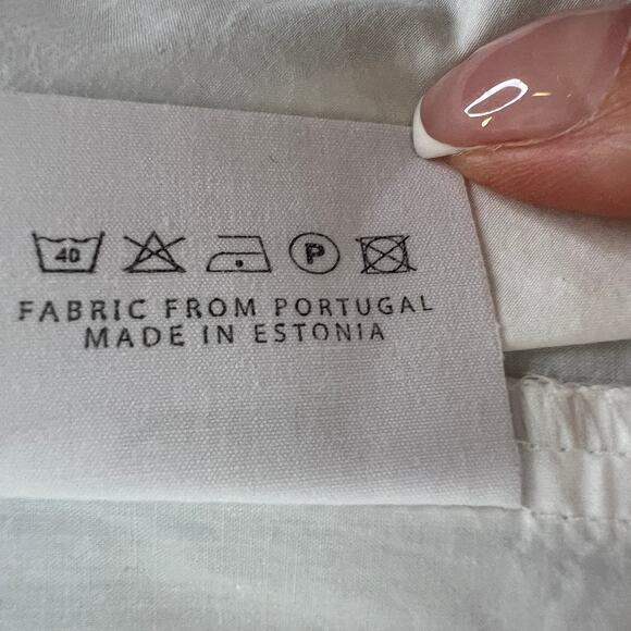 Samuji Sina White Button-Down Blouse Shirt Top Cotton 3/4 Sleeve Round Neck 34 - Picture 10 of 10